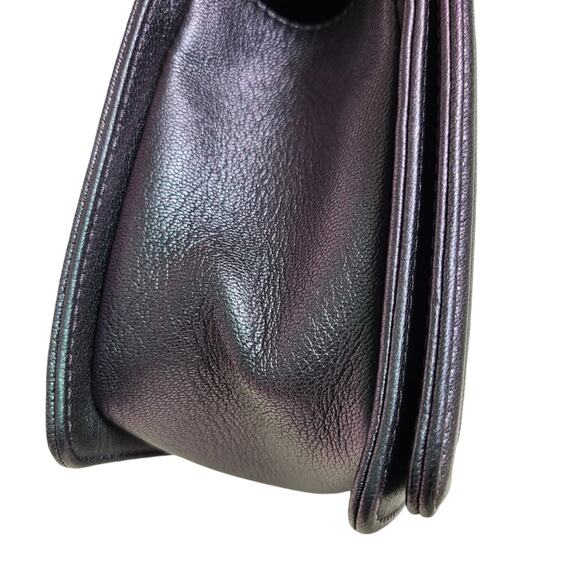 Chanel Purple Mermaid Boy Bag 16C Iridescent Old Medium Classic Quilted Flap CC - Picture 14 of 16